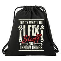 Funny I Fix Stuff T Mechanic Engineer Garage Drawstring Bag