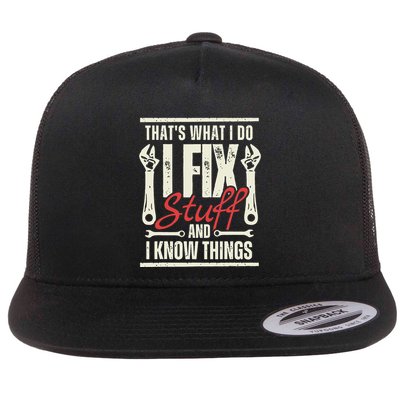 Funny I Fix Stuff T Mechanic Engineer Garage Flatbill Hat