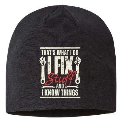 Funny I Fix Stuff T Mechanic Engineer Garage Sustainable Beanie