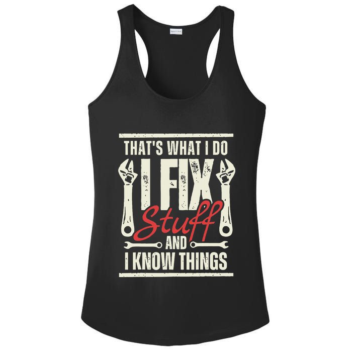 Funny I Fix Stuff T Mechanic Engineer Garage Ladies PosiCharge Competitor Racerback Tank