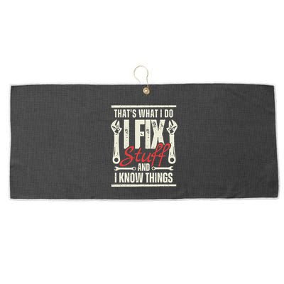 Funny I Fix Stuff T Mechanic Engineer Garage Large Microfiber Waffle Golf Towel