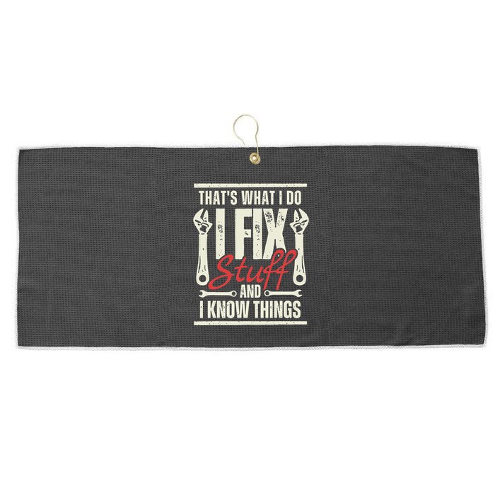 Funny I Fix Stuff T Mechanic Engineer Garage Large Microfiber Waffle Golf Towel