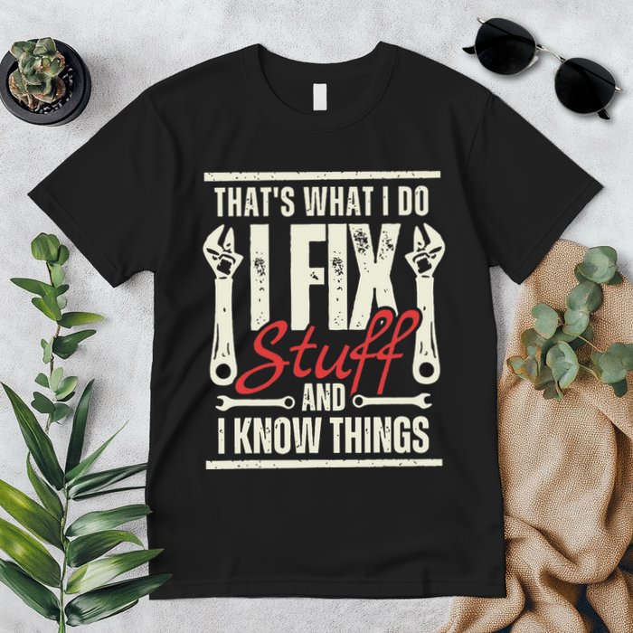 Funny I Fix Stuff T Mechanic Engineer Garage Premium T-Shirt