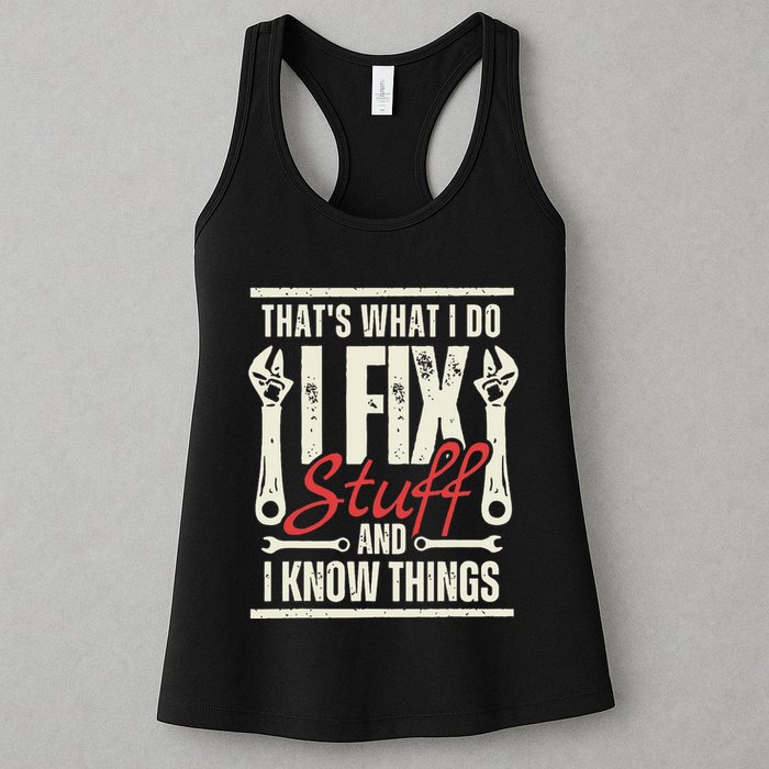 Funny I Fix Stuff T Mechanic Engineer Garage Womens Tank Top