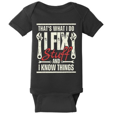 Funny I Fix Stuff T Mechanic Engineer Garage Baby Bodysuit