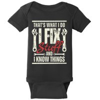 Funny I Fix Stuff T Mechanic Engineer Garage Baby Bodysuit