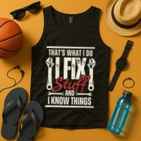 Funny I Fix Stuff T Mechanic Engineer Garage Tank Top