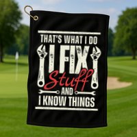 Funny I Fix Stuff T Mechanic Engineer Garage Golf Towel