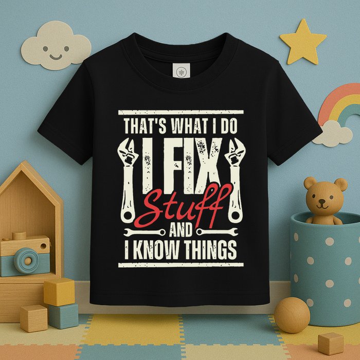 Funny I Fix Stuff T Mechanic Engineer Garage Toddler T-Shirt
