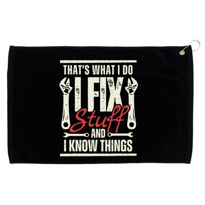 Funny I Fix Stuff T Mechanic Engineer Garage Grommeted Golf Towel