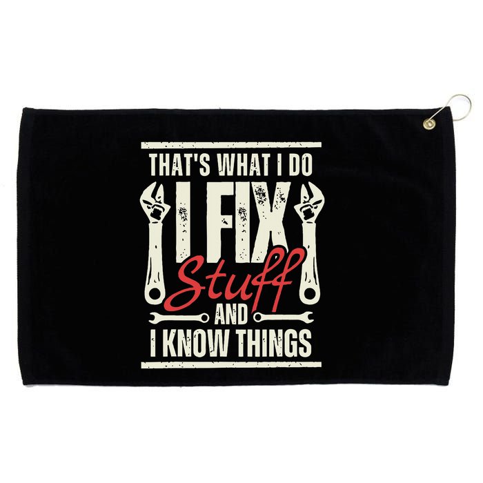 Funny I Fix Stuff T Mechanic Engineer Garage Grommeted Golf Towel