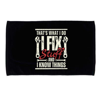 Funny I Fix Stuff T Mechanic Engineer Garage Microfiber Hand Towel