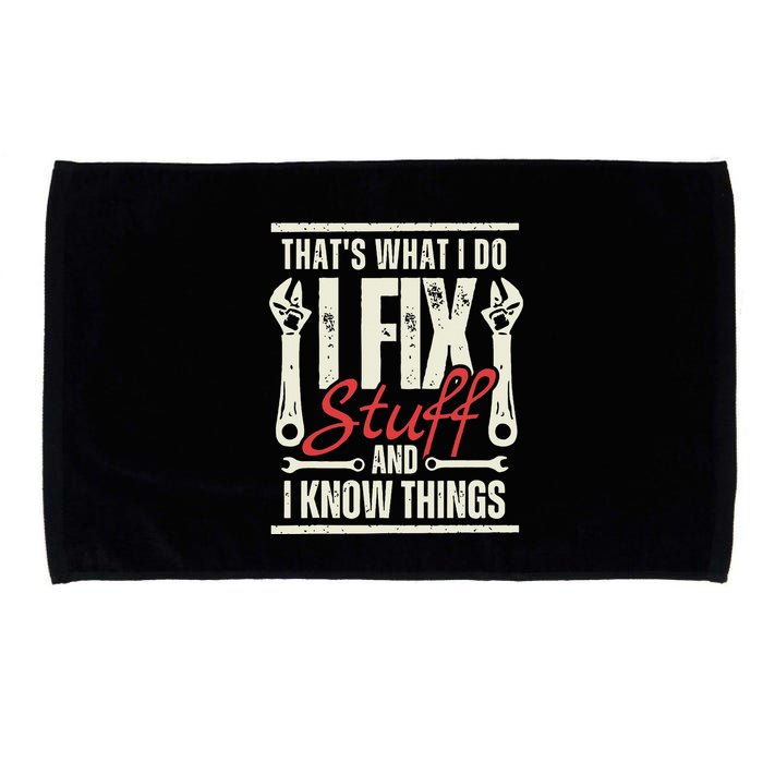Funny I Fix Stuff T Mechanic Engineer Garage Microfiber Hand Towel