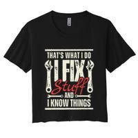 Funny I Fix Stuff T Mechanic Engineer Garage Crop Top