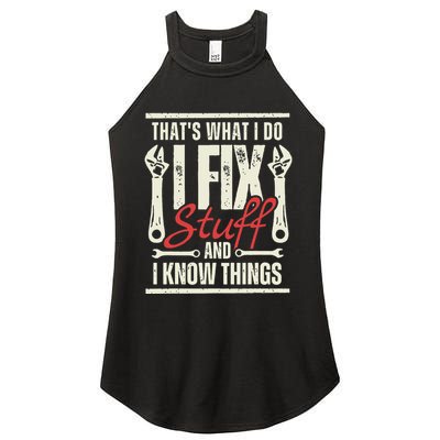 Funny I Fix Stuff T Mechanic Engineer Garage Women's Perfect Tri Rocker Tank