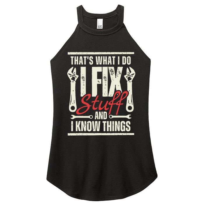 Funny I Fix Stuff T Mechanic Engineer Garage Women's Perfect Tri Rocker Tank