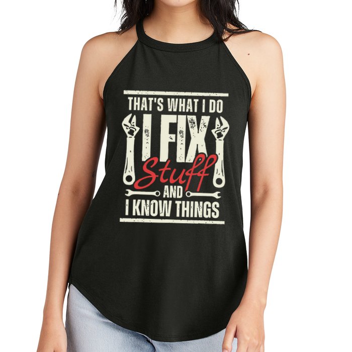 Funny I Fix Stuff T Mechanic Engineer Garage Women's Perfect Tri Rocker Tank