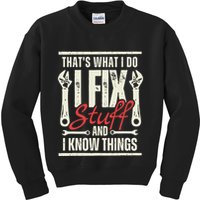 Funny I Fix Stuff T Mechanic Engineer Garage Kids Sweatshirt