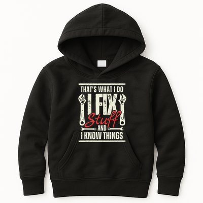 Funny I Fix Stuff T Mechanic Engineer Garage Kids Hoodie