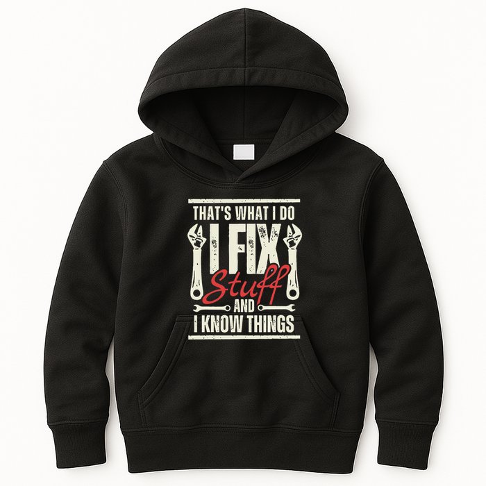 Funny I Fix Stuff T Mechanic Engineer Garage Kids Hoodie