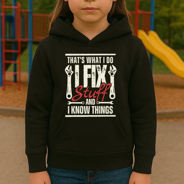 Funny I Fix Stuff T Mechanic Engineer Garage Kids Hoodie