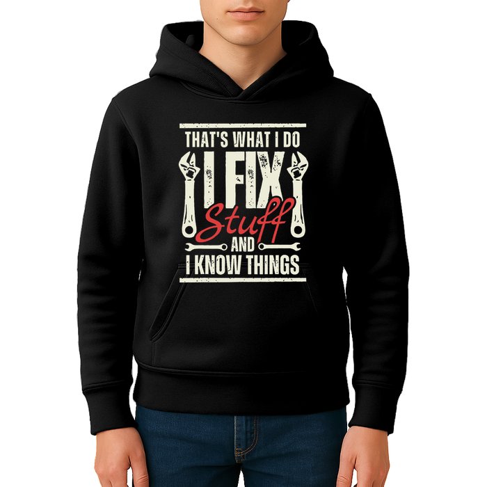 Funny I Fix Stuff T Mechanic Engineer Garage Kids Hoodie