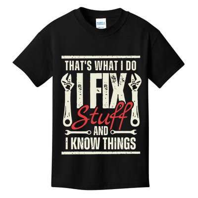 Funny I Fix Stuff T Mechanic Engineer Garage Kids T-Shirt
