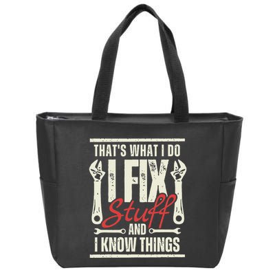 Funny I Fix Stuff T Mechanic Engineer Garage Zip Tote Bag