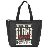 Funny I Fix Stuff T Mechanic Engineer Garage Zip Tote Bag