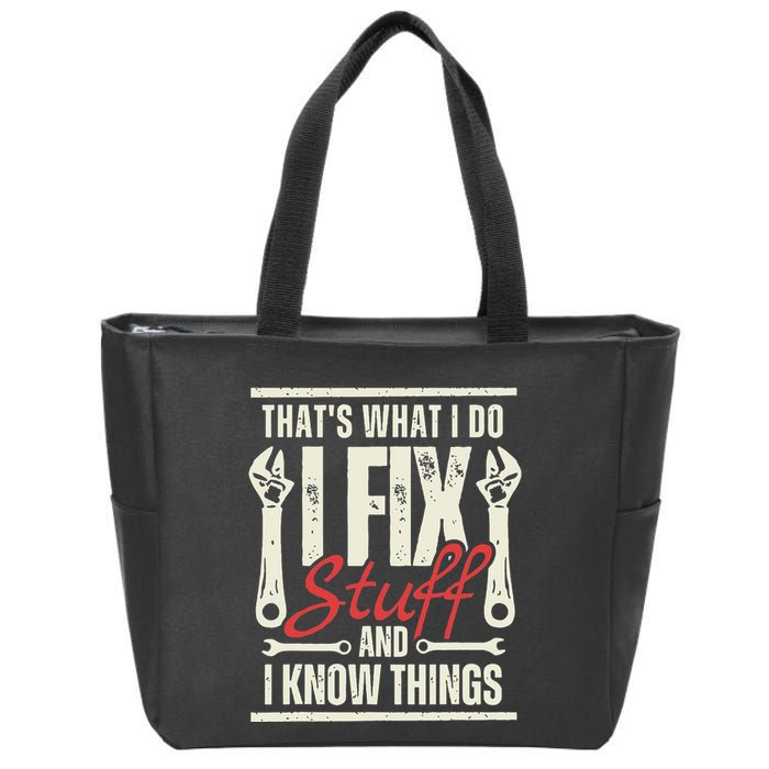 Funny I Fix Stuff T Mechanic Engineer Garage Zip Tote Bag