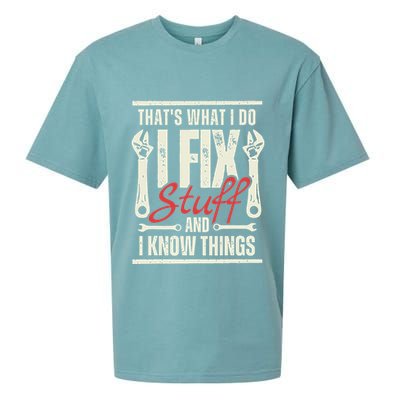 Funny I Fix Stuff T Mechanic Engineer Garage Sueded Cloud Jersey T-Shirt