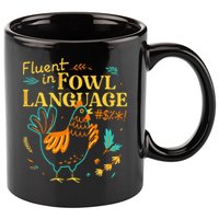 Fluent In Fowl Language Funny Novelty Chicken Lover 11oz C Handle Ceramic Mug