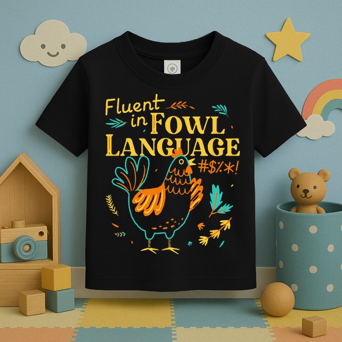 Fluent In Fowl Language Funny Novelty Chicken Lover Toddler T-Shirt