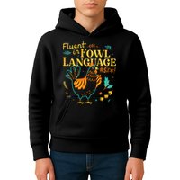 Fluent In Fowl Language Funny Novelty Chicken Lover Kids Hoodie