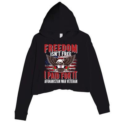 Freedom Isn't Free Proud Afghanistan War Veteran Ribbon Dad Gift Crop Fleece Hoodie