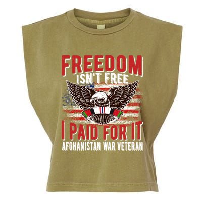 Freedom Isn't Free Proud Afghanistan War Veteran Ribbon Dad Gift Garment-Dyed Women's Muscle Tee