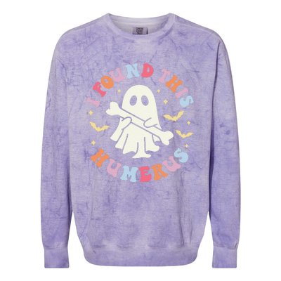 Funny I Found This Humerus Boo Ghost Halloween Colorblast Crewneck Sweatshirt