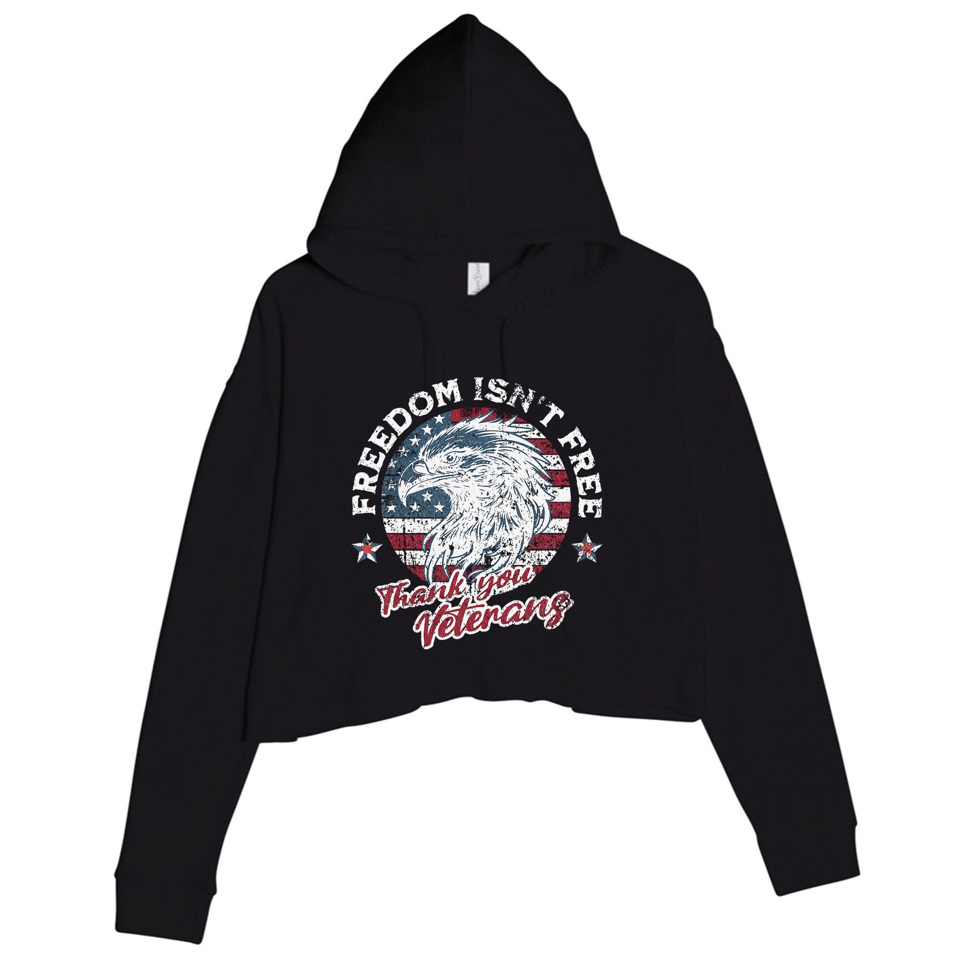 Freedom IsnT Free Thank You Veterans Memorial Day Patriotic Crop Fleece Hoodie