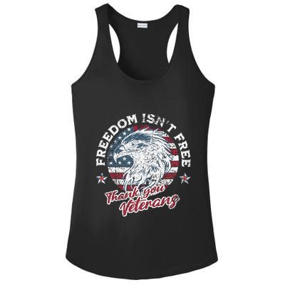 Freedom IsnT Free Thank You Veterans Memorial Day Patriotic Ladies PosiCharge Competitor Racerback Tank