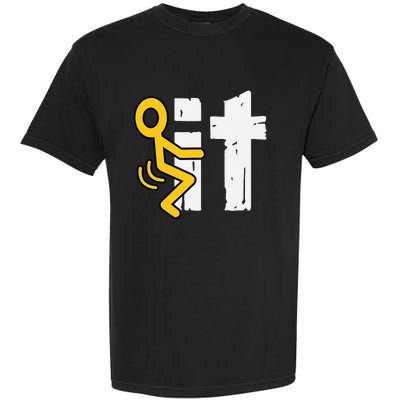 Fuck It Funny Stick Man Hump Screw Sex Humor Garment-Dyed Heavyweight T-Shirt