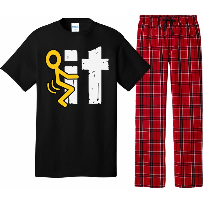 Fuck It Funny Stick Man Hump Screw Sex Humor Pajama Set