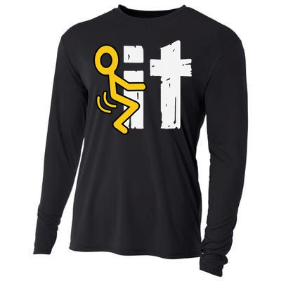 Fuck It Funny Stick Man Hump Screw Sex Humor Cooling Performance Long Sleeve Crew