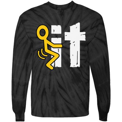 Fuck It Funny Stick Man Hump Screw Sex Humor Tie-Dye Long Sleeve Shirt