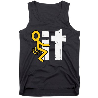 Fuck It Funny Stick Man Hump Screw Sex Humor Tank Top