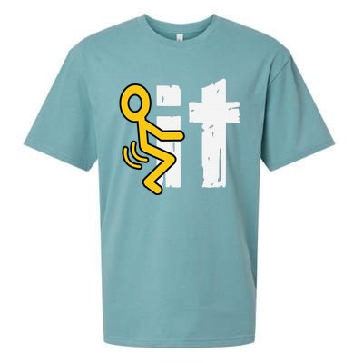 Fuck It Funny Stick Man Hump Screw Sex Humor Sueded Cloud Jersey T-Shirt