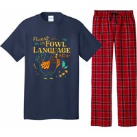 Fluent In Fowl Language Funny Novelty Chicken Lover Pajama Set