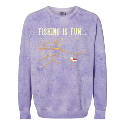 Fishing Is Fun... Bobbers Stuck In Tree Colorblast Crewneck Sweatshirt