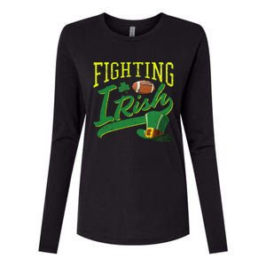 Fighting Irish Football Classic Womens Cotton Relaxed Long Sleeve T-Shirt