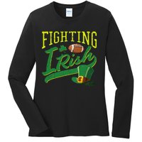 Fighting Irish Football Classic Ladies Long Sleeve Shirt