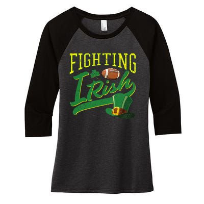 Fighting Irish Football Classic Women's Tri-Blend 3/4-Sleeve Raglan Shirt